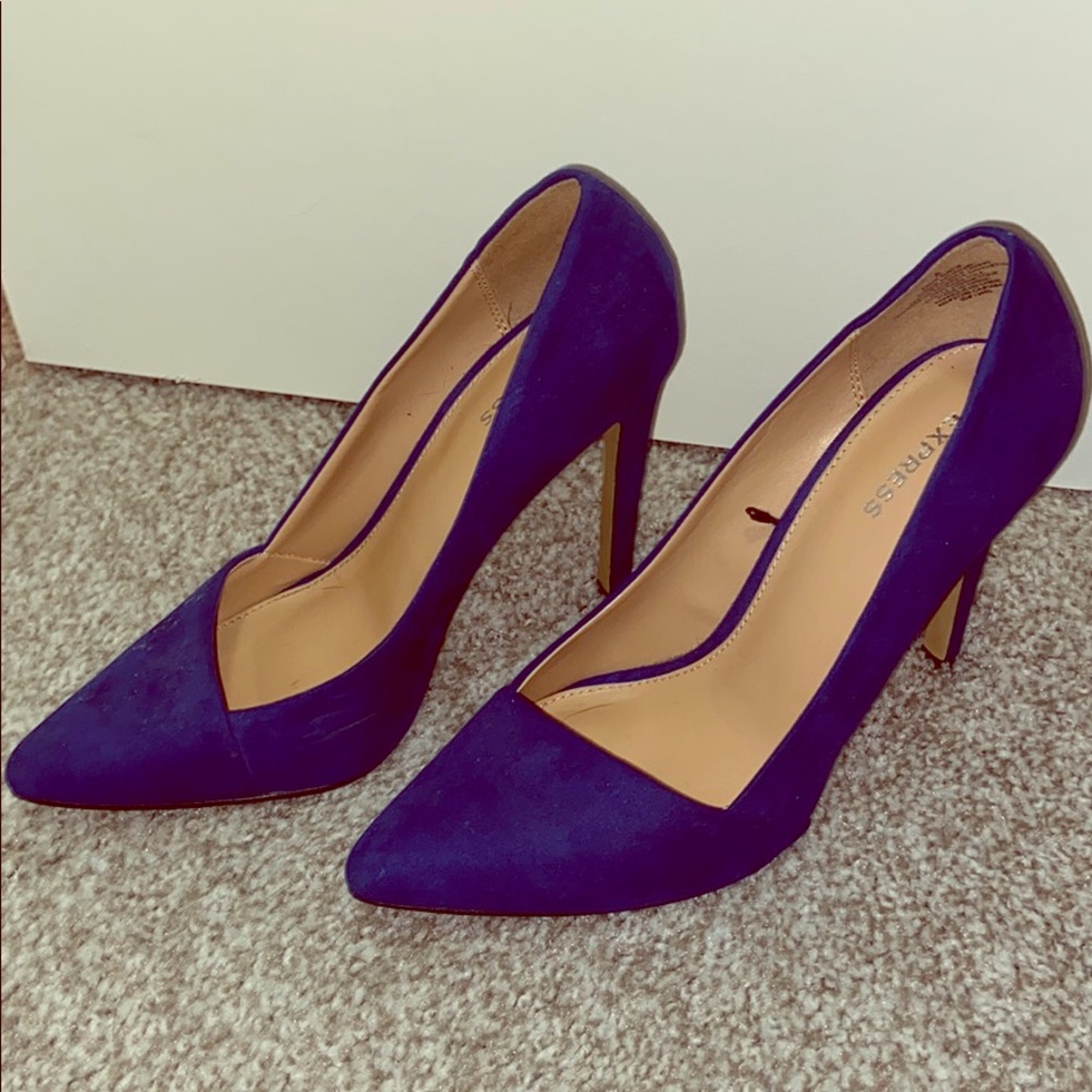 Express Blue Suede Heels